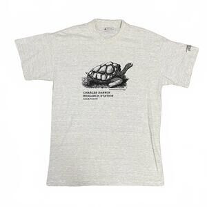 Charles Darwin Research Turtle Sanctuary Men's Sz XL Gray & Black T-Shirt SS